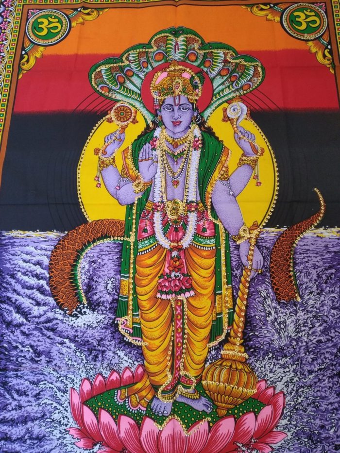 Painel grande clássico de deidade hindu - Vishnu