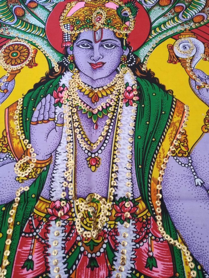 Painel grande clássico de deidade hindu - Vishnu