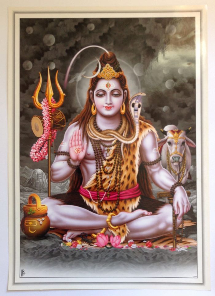 Pôster réplica de obra de arte hindu - Shiva