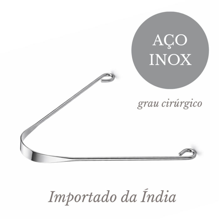 15 Raspador de língua em aço inoxidável (slim) fabricado na Índia