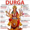 Deusa Durga em metal brass com 16cm maciça