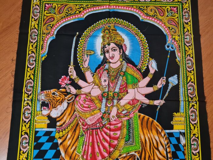 Painel clássico de deidade hindu Durga 110cm