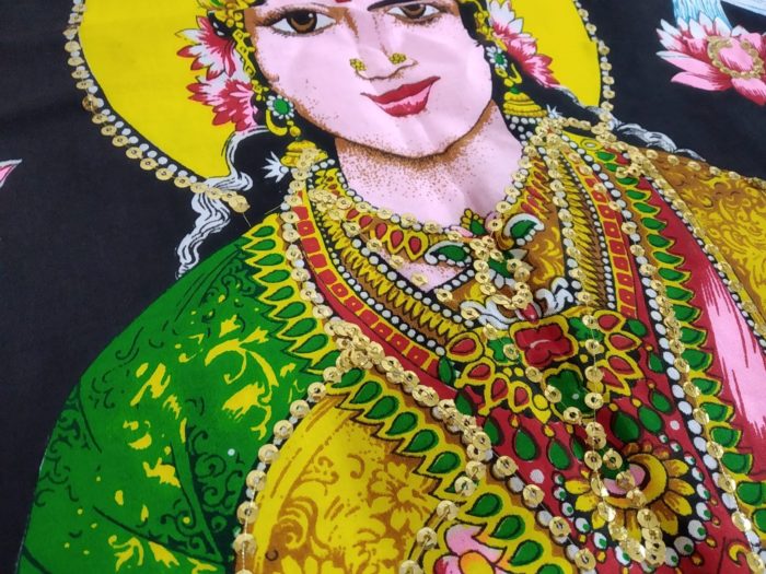 Painel grande clássico de deidade hindu Lakshmi 110cm
