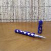 Caneta indiana artesanal de miçangas e espelhos (azul royal)