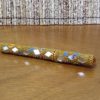 Caneta indiana artesanal de miçangas e espelhos (amarelo)