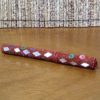 Caneta indiana artesanal de miçangas e espelhos (laranja)