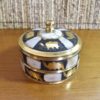 Mini porta jóias indiano de bronze com madrepérolas e elefantes