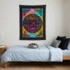 Painel de tecido de Mandala Clássica de OM com técnica Batik
