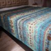 Colcha indiana 100% algodão estampa Rupestre (2.40 m x 2.05 m) tons frios