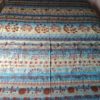 Colcha indiana 100% algodão estampa Rupestre (2.40 m x 2.05 m) tons frios