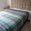 Colcha indiana 100% algodão estampa Rupestre (2.40 m x 2.05 m) tons frios