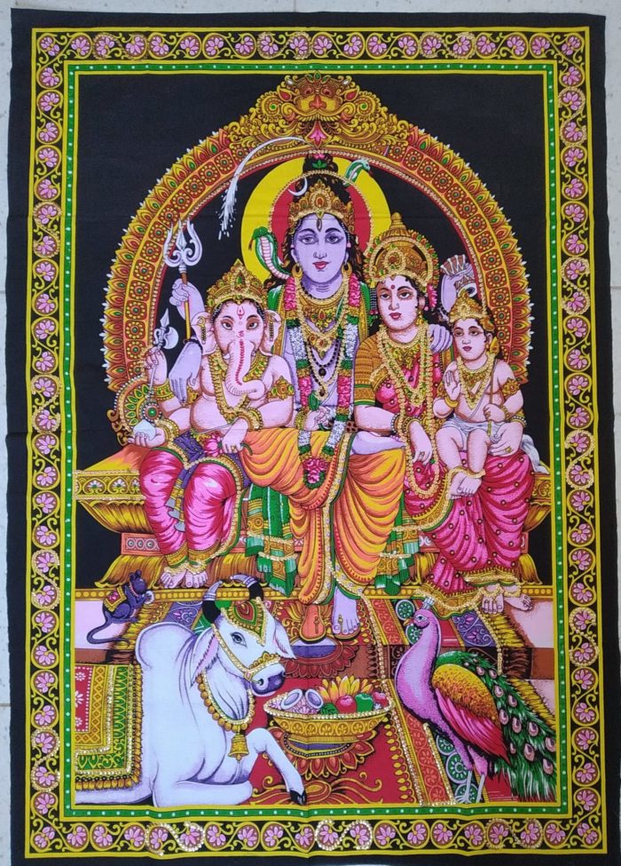 IMG_20190313_101512 Painel grande clássico de deidade hindu - Shiva e sua família