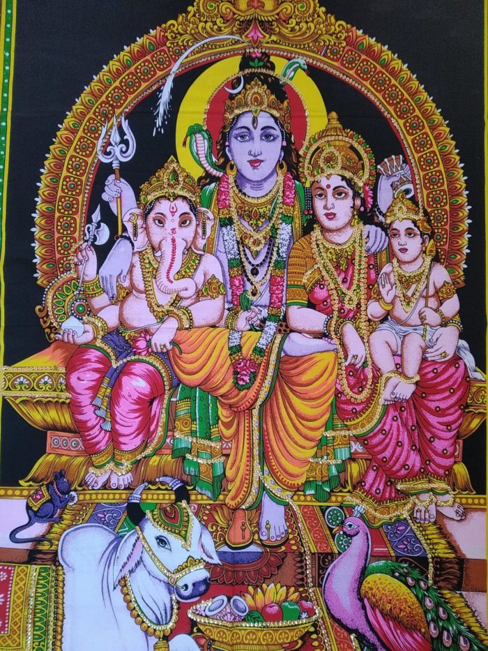 IMG_20190313_101518 Painel grande clássico de deidade hindu - Shiva e sua família