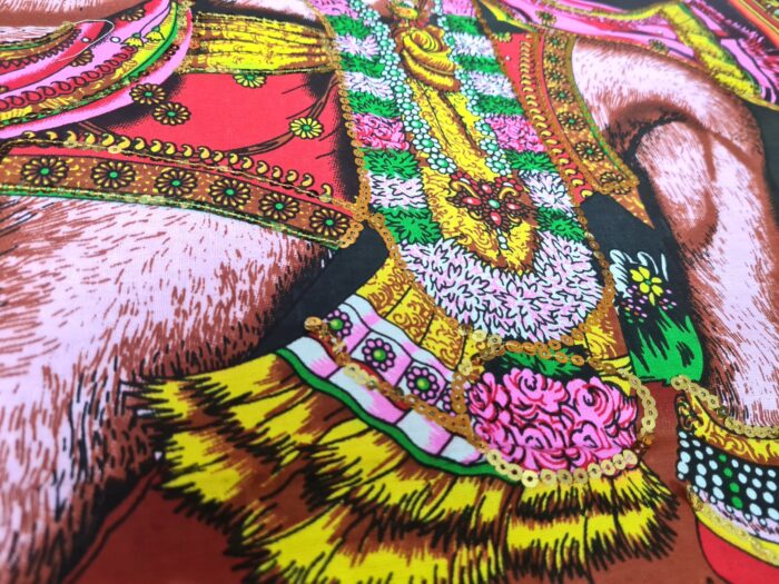 Painel grande clássico de deidade hindu paisagem - Hanuman