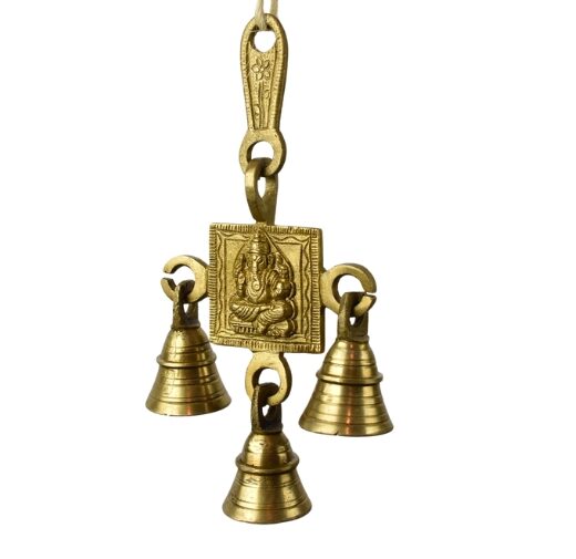Pendente com 3 sinos de brass do Deus Ganesha