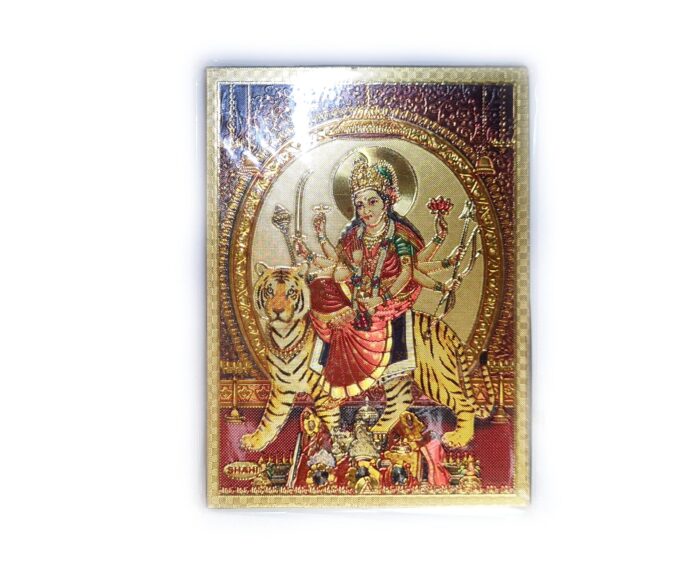 Ímã de geladeira dourado de Durga montada no Tigre