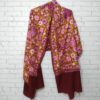 Xale indiano de lã 100% com bordado estilo Kashmir floral