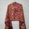 Xale indiano de lã 100% com bordado estilo Kashmir floral