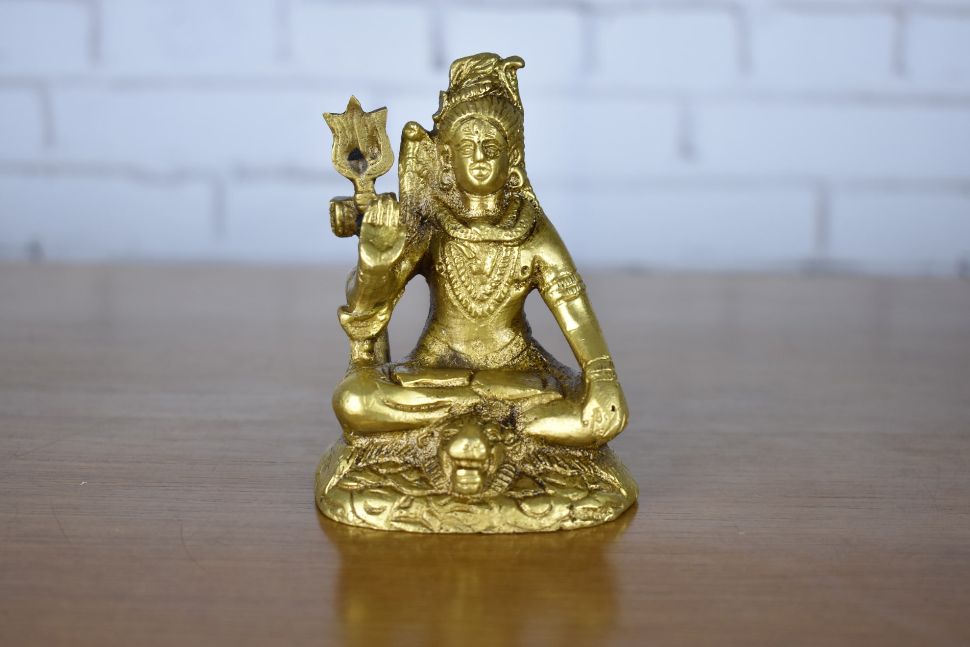 Estátua de Lord Shiva sentado em bronze 10cm foto 3