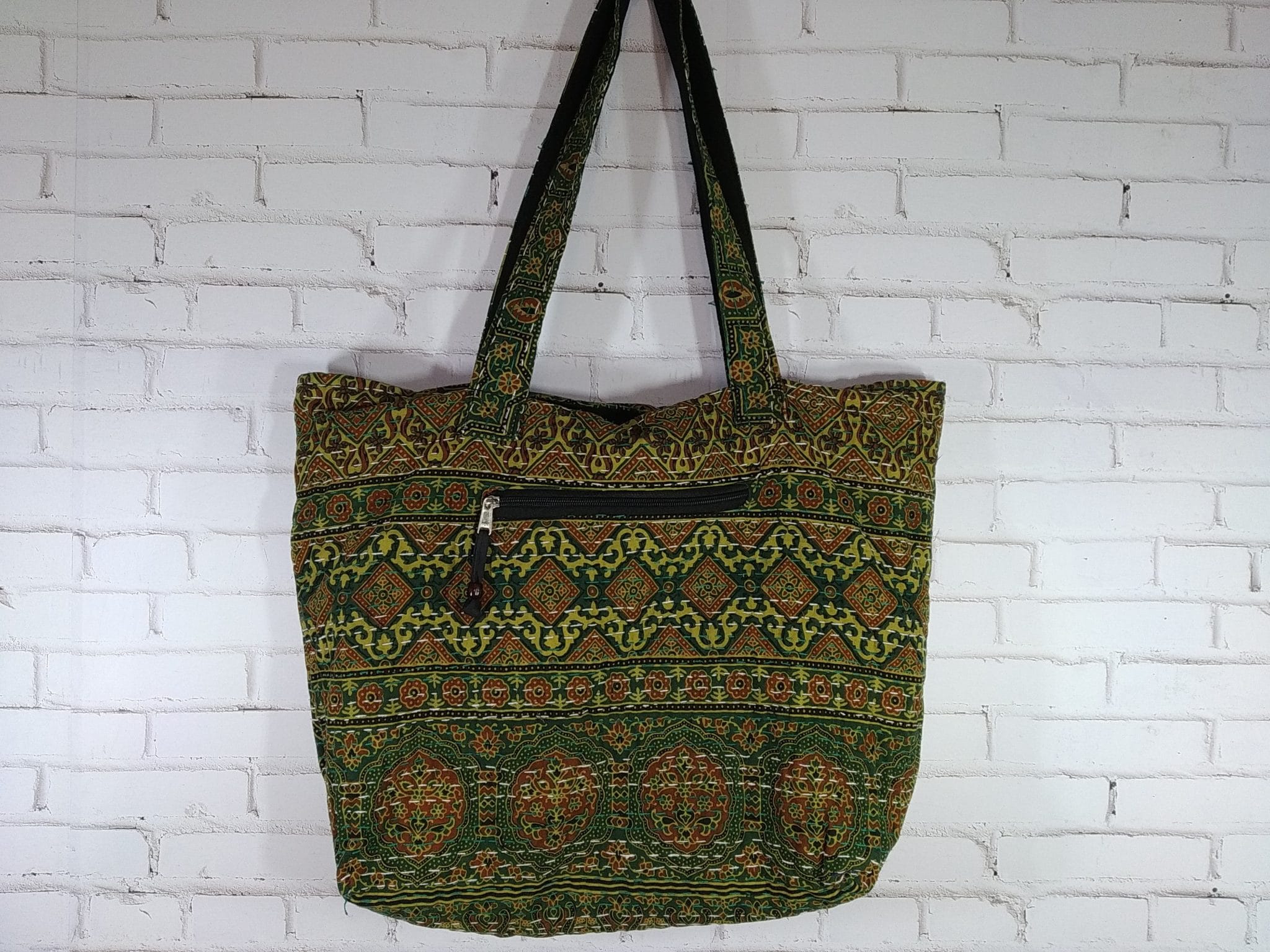 bolsa indiana de tecido blockprinting