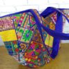 Bolsa indiana Banjara Blue Lux estruturada e forrada 100% bordada