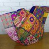 Bolsa indiana Banjara Blue Lux estruturada e forrada 100% bordada