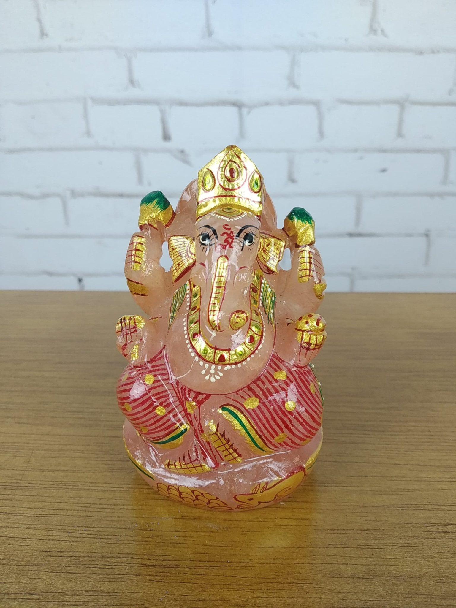 Ganesha cristal quartzo rosa