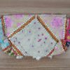 Bolsa indiana Clutch Banjara bordada a mão creme floral