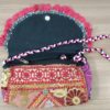 Bolsa indiana Clutch Banjara bordada a mão rosa floral
