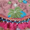 Bolsa indiana Clutch Banjara bordada a mão rosa floral