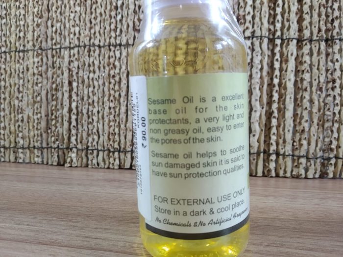 Óleo vegetal puro de gergelim Khadi Índia 100ml
