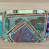 Bolsa indiana Clutch Banjara bordada a mão verde azul turquesa