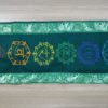 Porta mat indiano para Yoga 7 chakras bordados a mão verde