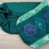 Porta mat indiano para Yoga 7 chakras bordados a mão verde