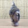 Cabeça de Buda em resina pintada 11cm roxo e dourado