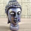 Cabeça de Buda em resina pintada 11cm roxo e dourado