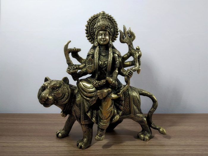 deusa durga em bronze