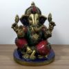 Ganesha de bronze com pedras