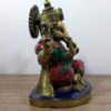 Estátua de Ganesha em bronze com pedras naturais embutidas 17 cm