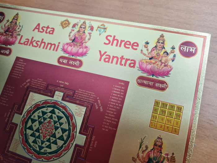 Ashta Lakshmi Shri Yantra adesivo que presidem oito fontes de riqueza