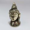 Mini busto Cabeça de Buda em metal com embutimento de pedras naturais VII