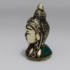 Mini busto Cabeça de Buda em metal com embutimento de pedras naturais VII