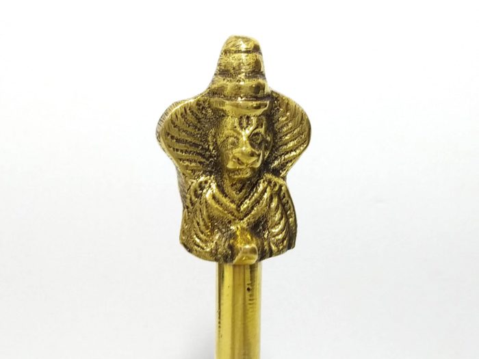 Sino de metal dupla face com imagem de Ganesha e Hanuman 11cm