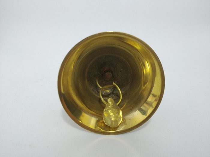 Sino de metal dupla face com imagem de Ganesha e Hanuman 11cm