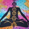 Panô indiano com técnica Batik - Estampa de Iogue e Chakras (230 cm x 210 cm)
