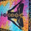 Panô indiano com técnica Batik - Estampa de Iogue e Chakras (230 cm x 210 cm)