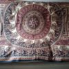 Panô indiano de algodão estampa de mandalas cores terrosas (1,90 m x 1,30 m)