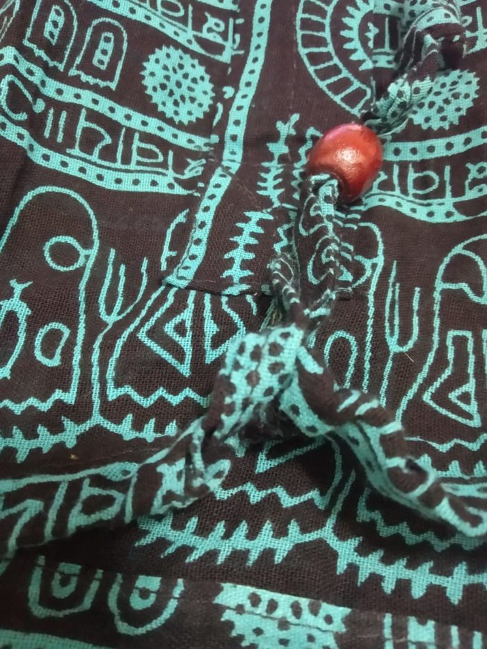 Porta mat indiano para Yoga estampa de OM preto e turquesa