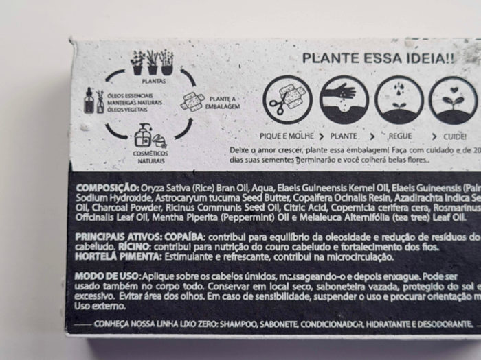 Shampoo em Barra da Bhava multivegetal com Copaíba e Neem para cabelos oleosos