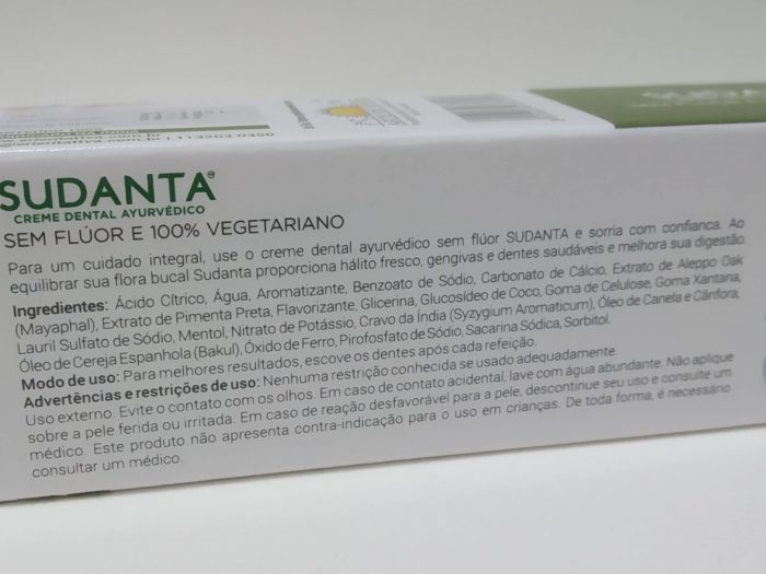 IMG_20200701_105120 Pasta dental Ayurvedica Sudanta 100g sem flúor